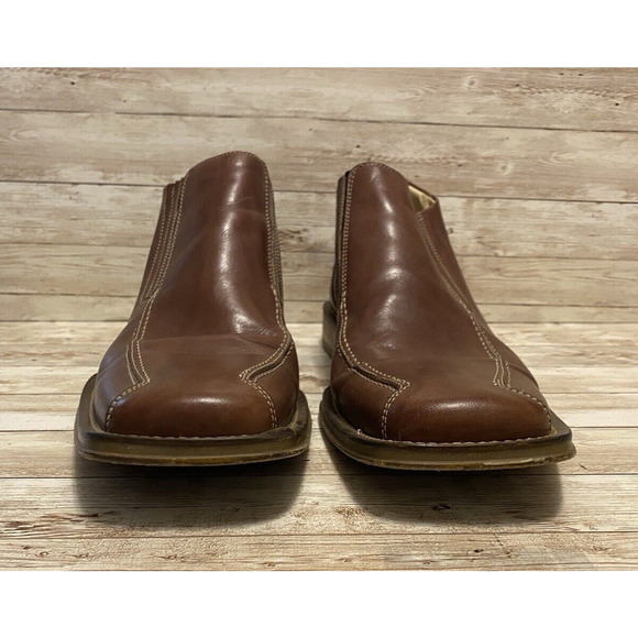 Mens Ankle Boots Size 45 Brown Leather Duomo Made In Italy Square Toe Slip On main image 10